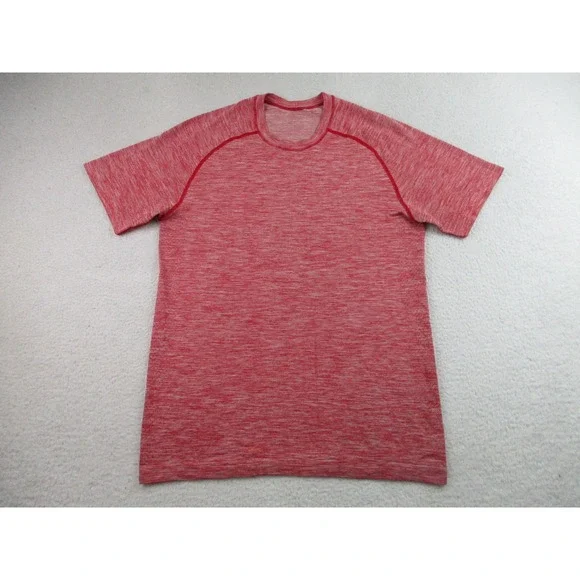 Lululemon Shirt Mens‎ Small Red Heather Short Sleeve Outdoor Workout Get Sweaty